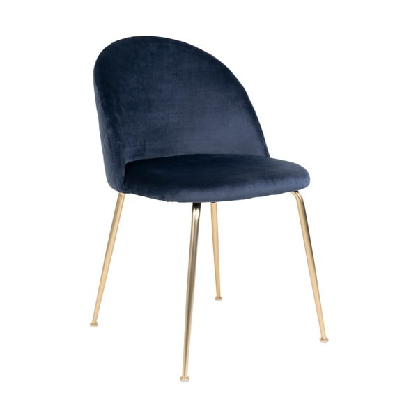 Zamatové jedálenské stoličky v modro-zlatej farbe v súprave 2 ks Geneve – House Nordic