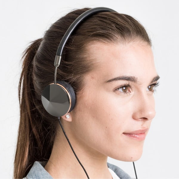 Čierne slúchadlá s detailmi v zlatej farbe Frends Taylor Layla-image-1