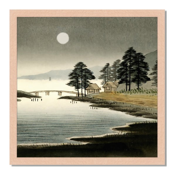 Obraz v ráme Liv Corday Asian Lakeside, 40 x 40 cm