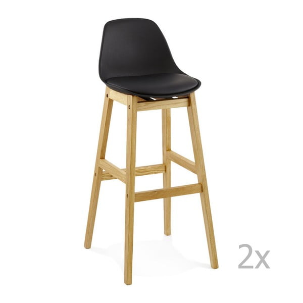 Sada 2 čiernych barových stoličiek Kokoon Design Elody