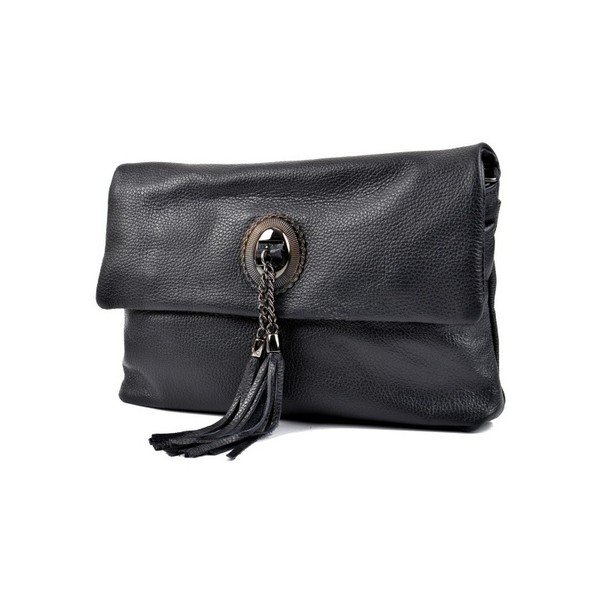 Čierna kožená kabelka crossbody Roberta M Elisa-image-1