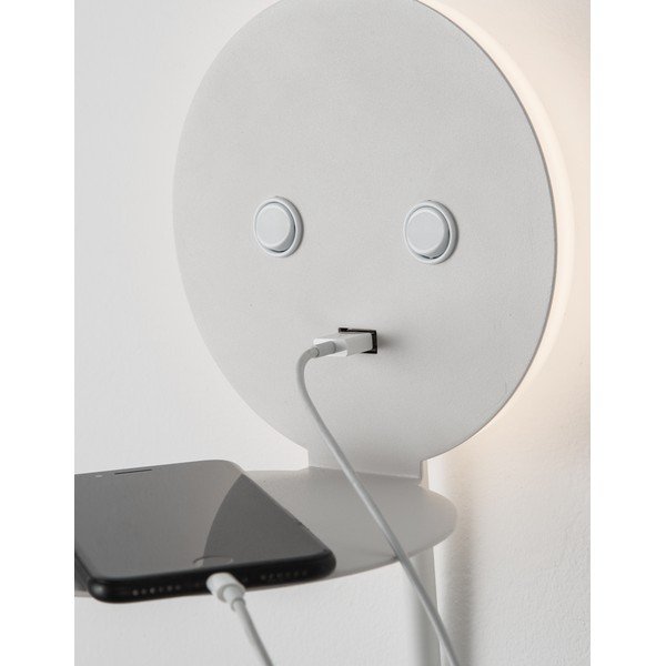 Biele hliníkové LED nástenné svietidlo s ohýbateľnou konštrukciou/s USB portom Eclip – Nova Luce-image-1