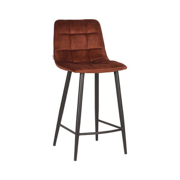 Koňakovohnedé zamatové barové stoličky v súprave 2 ks 94 cm Jelt – LABEL51