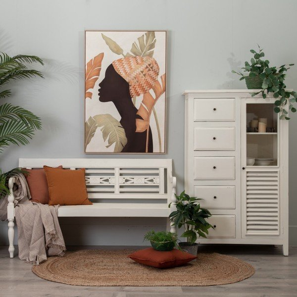 Biela vysoká komoda z masívu mindi 95x150 cm Luanco – Ixia-image-1