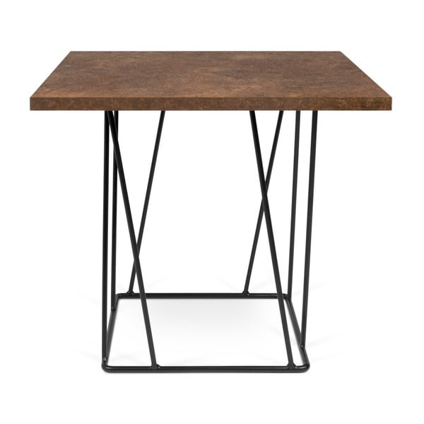 Hnedý konferenčný stolík s čiernymi nohami TemaHome Heli×, 50 cm