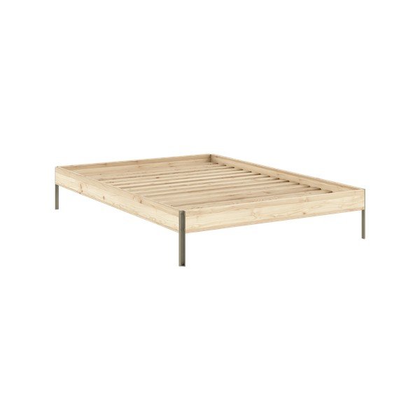 Dvojlôžková posteľ z borovicového dreva bez čela s roštom 180x200 cm v prírodnej farbe Core – Karup Design