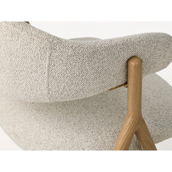 Krémovobiele/v prírodnej farbe čalúnené jedálenské kreslo s podrúčkami Frances – Unique Furniture-image-1
