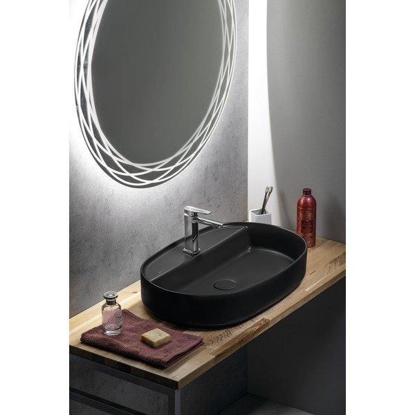 Čierne keramické umývadlo 60x40 cm Infinity Oval – Sapho-image-3