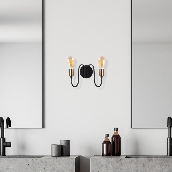 Čierne nástenné svietidlo Firat – Opviq lights-image-2