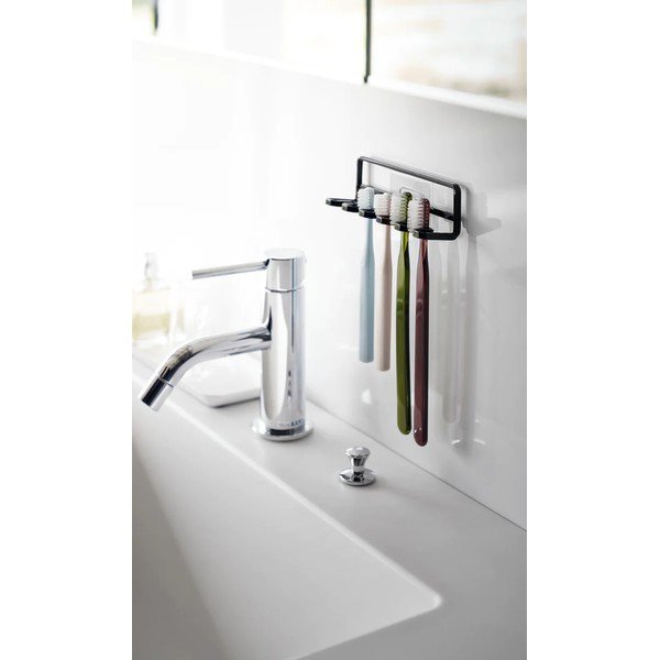 Čierny samodržiaci kovový držiak na zubné kefky Film Hook – YAMAZAKI-image-3