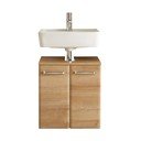 Závesná skrinka bez umývadla v dekore duba v prírodnej farbe 53x60 cm Quickset 318 – Pelipal