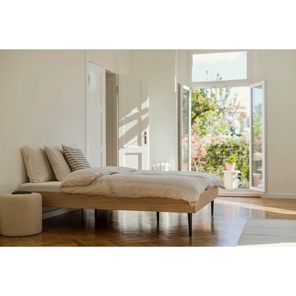 Čierna dvojlôžková posteľ z drevotriesky bez čela s roštom 160x200 cm Streiko – noo.ma-image-2