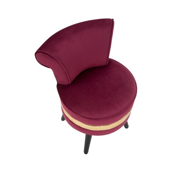 Polstrované kresielko vo vínovo-červenej farbe s nízkou opierkou Mauro Ferretti Paris-image-3