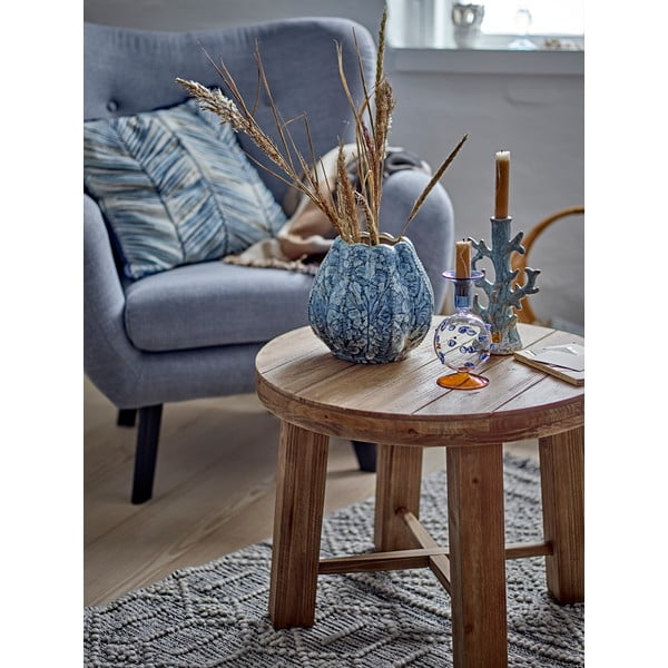 Okrúhly konferenčný stolík v dekore exotického dreva v tmavoprírodnej farbe ø 60 cm Emmett – Bloomingville-image-1