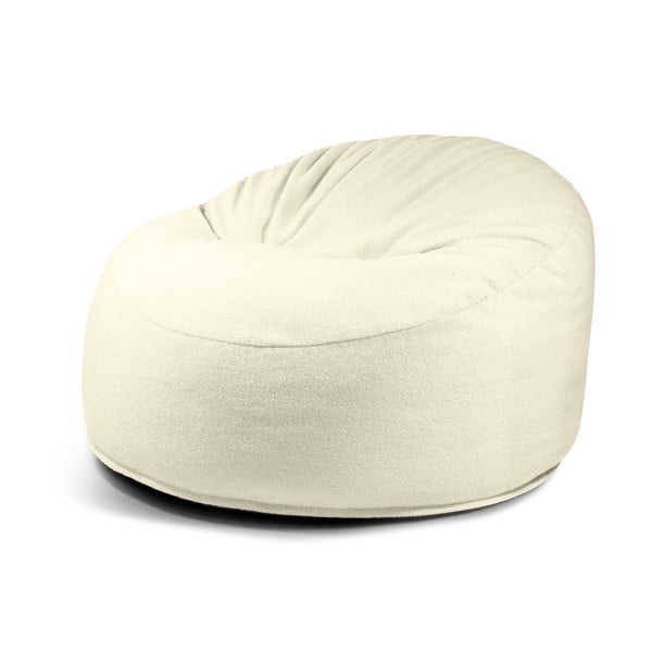 Krémový sedací vak z textílie buklé Om 110 – SLOWDOWN