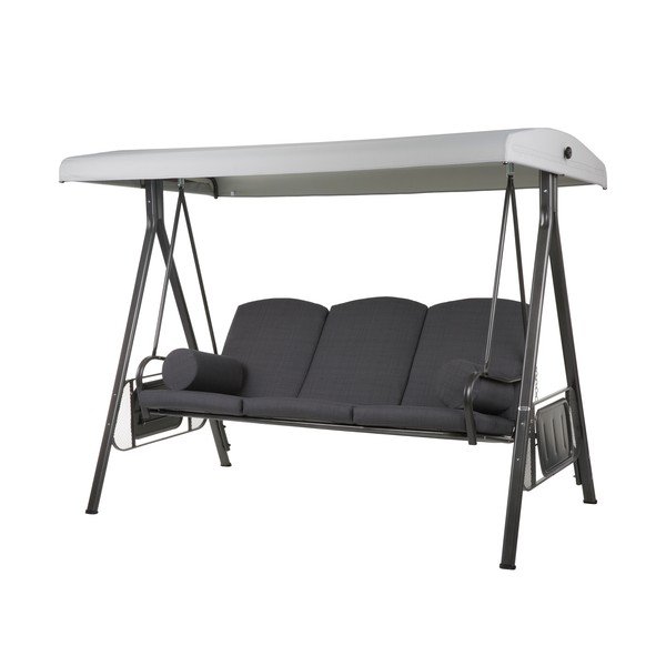 Čierna kovová záhradná hojdačka Salerno - Dajar-image-1