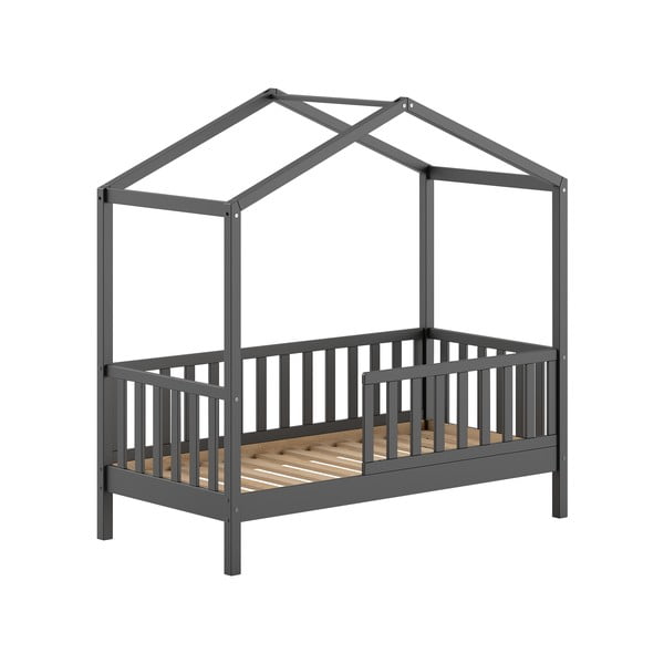 Antracitová detská posteľ z borovicového dreva 70x140 cm DALLAS – Vipack