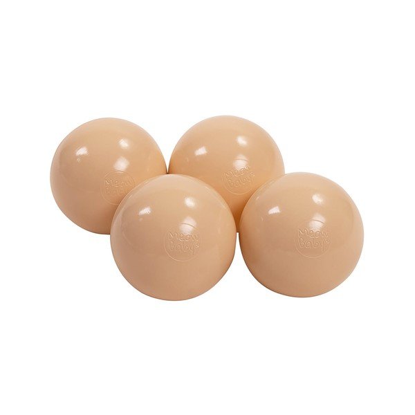 Svetlohnedý zamatový bazénik s loptičkami ø 90x30 cm Montessori – Meowbaby-image-3