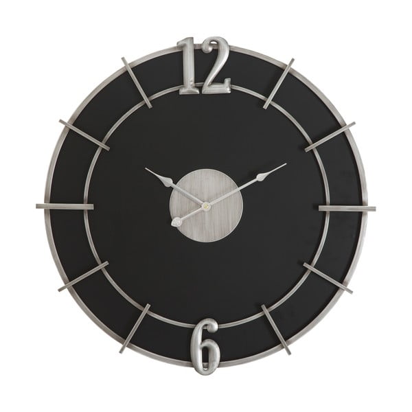 Čierne nástenné hodiny Mauro Ferretti Glam, ø 60 cm