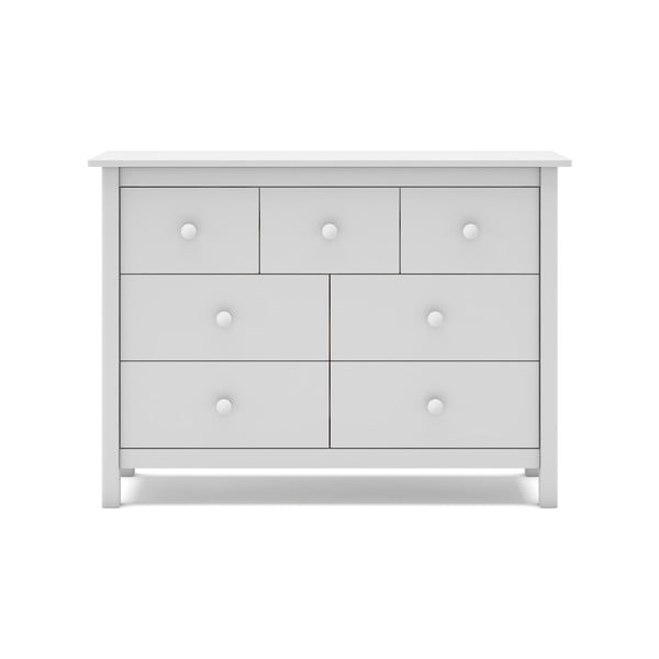 Biela nízka detská komoda z borovicového dreva 110x80 cm Max – Marckeric-image-2