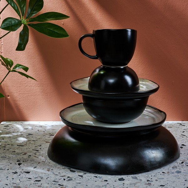 Čierny/béžový kameninový tanier ø 27 cm Lunar – Salt&Pepper-image-4