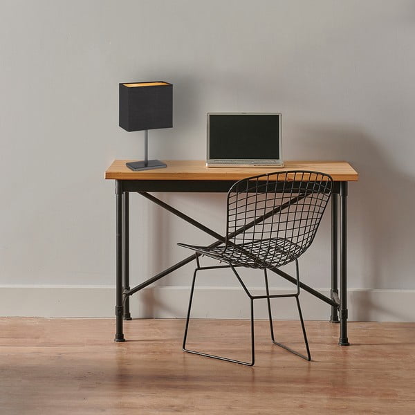 Čierna stolová lampa s textilným tienidlom (výška 30 cm) Kate – Fischer & Honsel-image-1