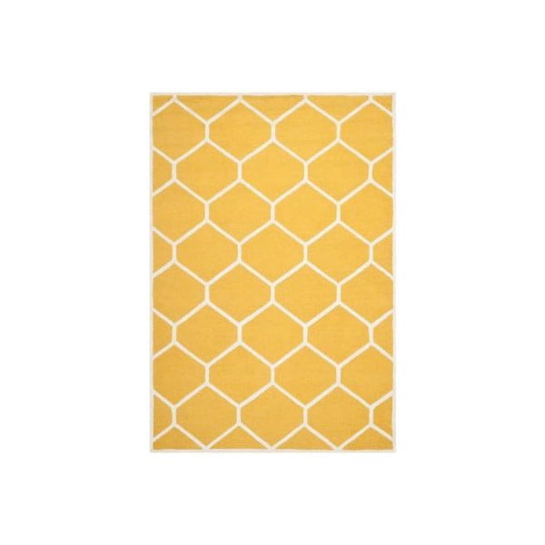 Žltý vlnený koberec Safavieh Lulu, 152 x 243 cm