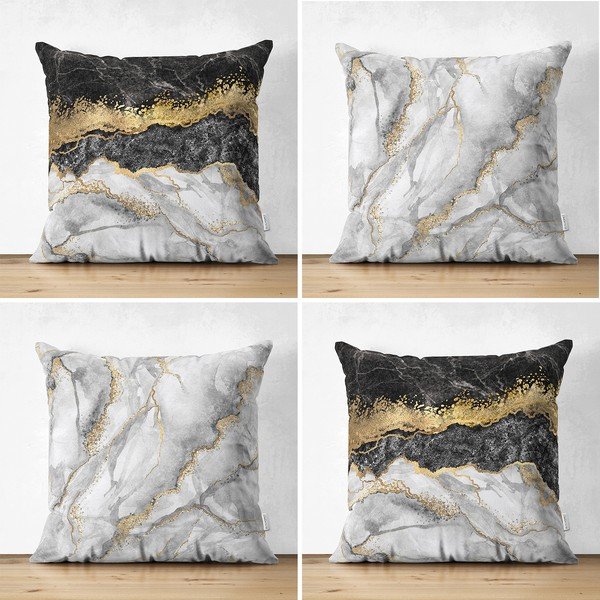 Súprava 4 obliečok na vankúše Minimalist Cushion Covers Marble, 45 x 45 cm-image-1
