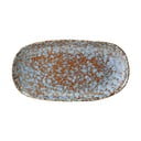 Modro-hnedý kameninový servírovací tanier Bloomingville Paula, 23,5 x 12,5 cm