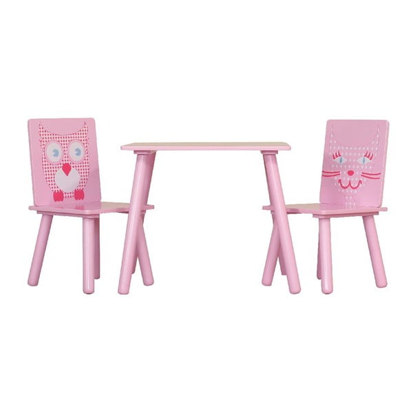 Detský stôl a 2 stoličky Owl & Pussycat