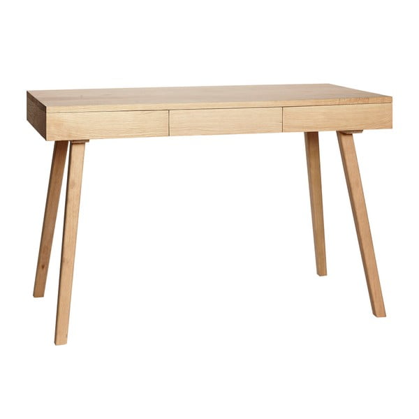Pracovný stôl z dubového dreva s 3 zásuvkami Hübsch Keld