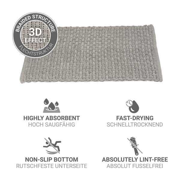 Sivá textilná kúpeľňová predložka 50x80 cm Ecoli – Wenko-image-4