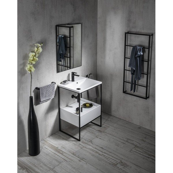 Čierny oceľový nástenný stojan na uteráky Sapho Ska-image-1