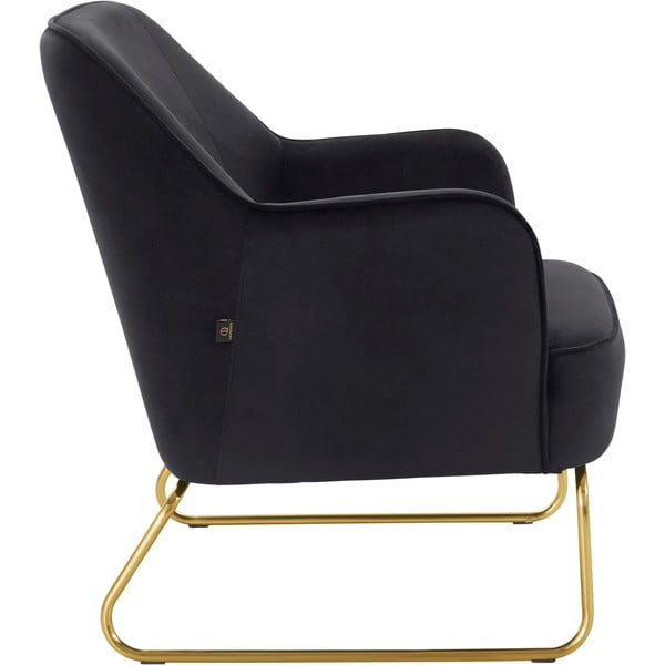 Čierne zamatové kreslo Joshua - Støraa-image-3