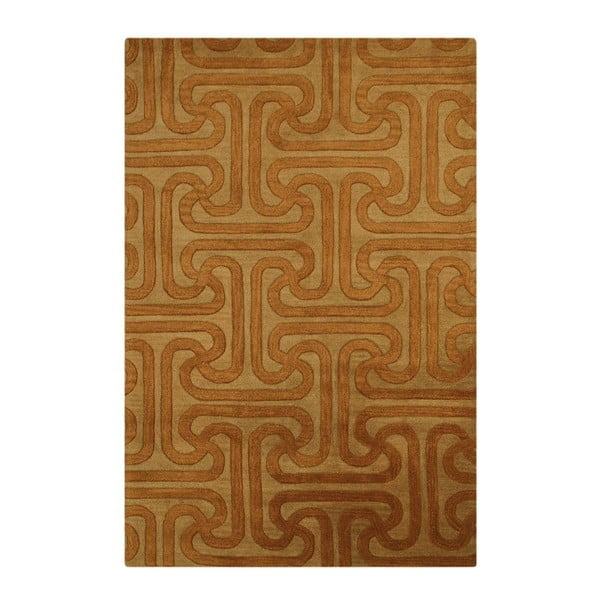 Vlnený koberec Twist Camel Gold, 153x244 cm