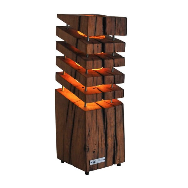 Stolová lampa z rekultivovaného dubového dreva Flame furniture Inc. Quadro