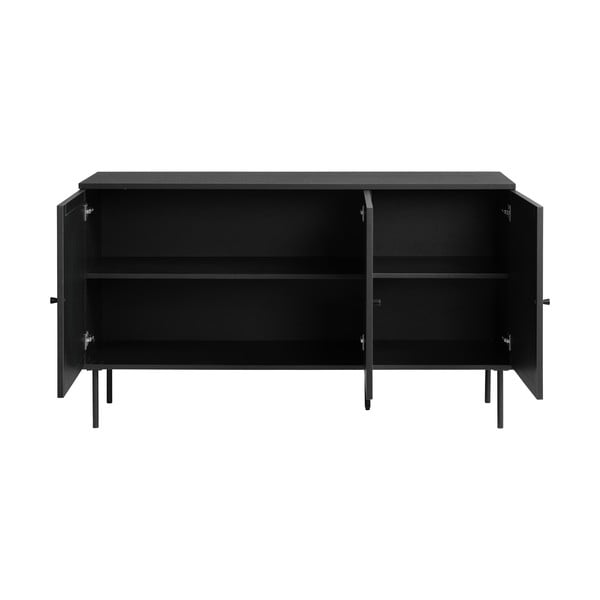 Čierna nízka komoda v dekore duba 140x80 cm Pensacola – Unique Furniture-image-2