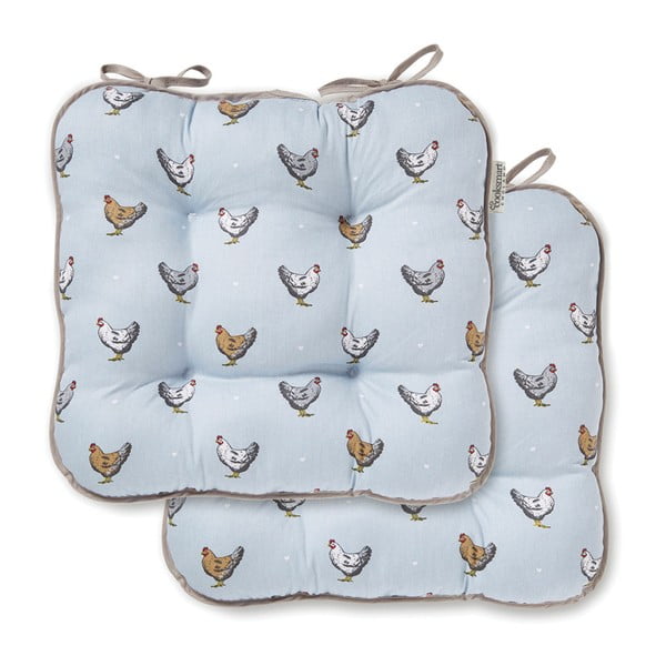 Modrý bavlnený vankúš na sedenie Cooksmart ® Farmers Kitchen-image-1