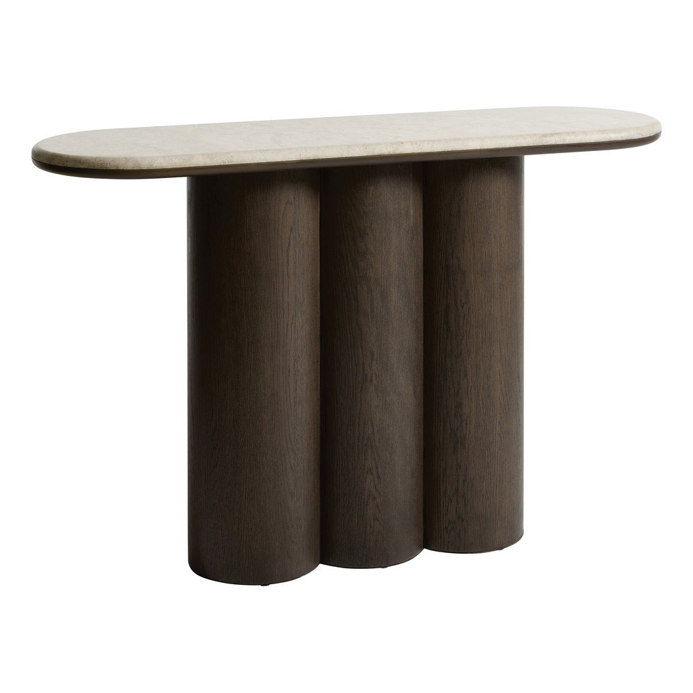 Konzolový stolík s mramorovou doskou v tmavo prírodnej farbe 38x120 cm Piazze – Unique Furniture