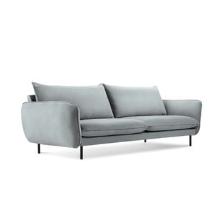 Svetlosivá zamatová pohovka Cosmopolitan Design Vienna, 200 cm