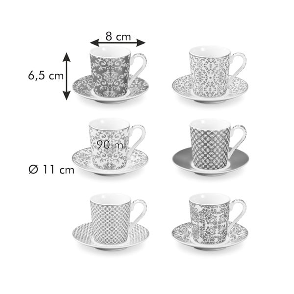 Porcelánové šálky v zlatej farbe v súprave 6 ks My Coffee – Tescoma-image-3