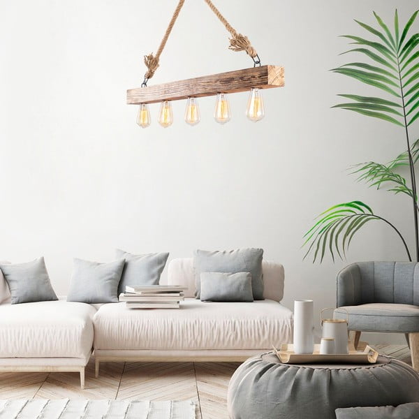 Závesné svietidlo v prírodnej farbe Erebos – Opviq lights-image-1