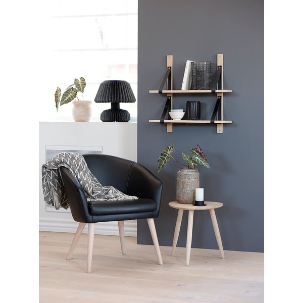 Odkladací stolík z dubového dreva Canett Uno, ø 40 cm-image-1