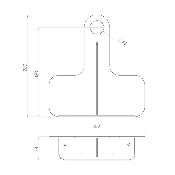 Čierny oceľový závesný podstavec pod umývadlo 30x7 cm Tetris – Sapho-image-3