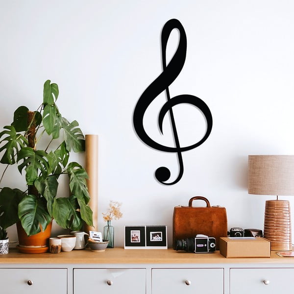 Čierna nástenná dekorácia Wallity Treble Clef-image-1