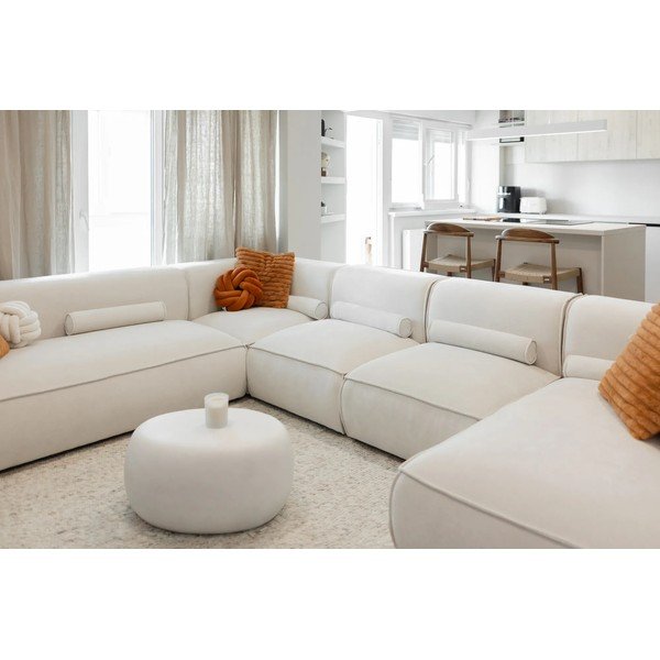 Krémovobiela rohová pohovka (ľavý roh/do tvaru "U") Flex Felix – Miuform-image-1