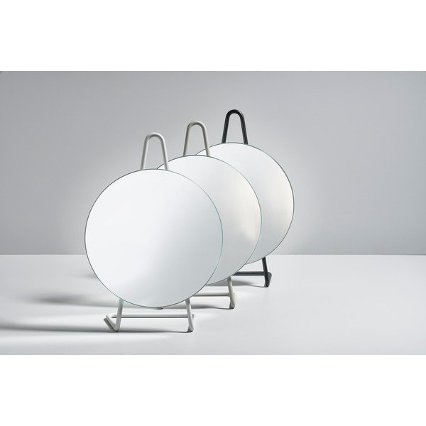 Sivé oceľové stolové kozmetické zrkadlo Zone A-Mirror Soft Grey, ø 31 cm-image-3