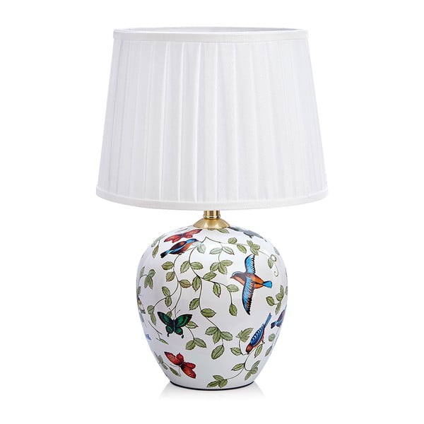 Biela stolová lampa s textilným tienidlom (výška  48 cm) Mansion – Markslöjd