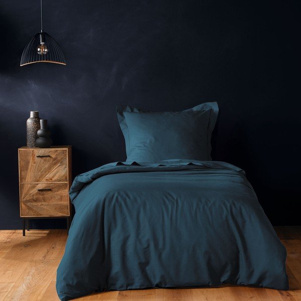 Bavlnená obliečka na perinu na jednolôžko v petrolejovej farbe 140x200 cm Lina – douceur d'intérieur-image-1