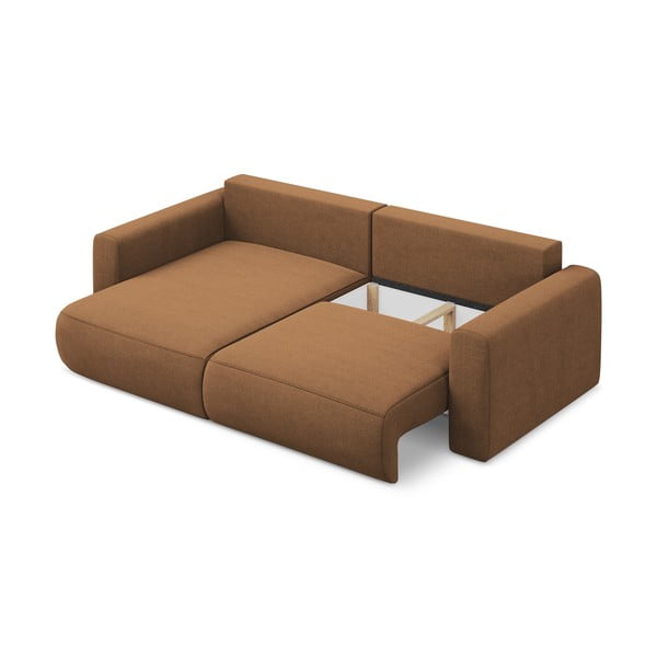 Terakotová rozkladacia/s úložným priestorom rohová pohovka (ľavý roh/s leňoškou) Kapua – Makamii-image-3